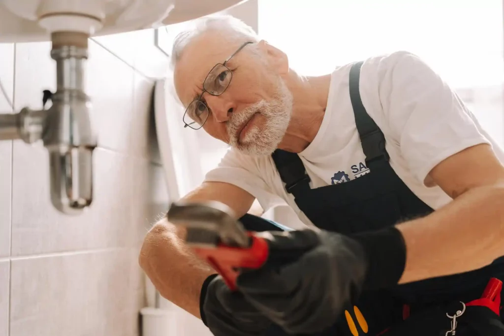 Sanitär Maibaum - Reparatur von Siphon unter Waschbecken
